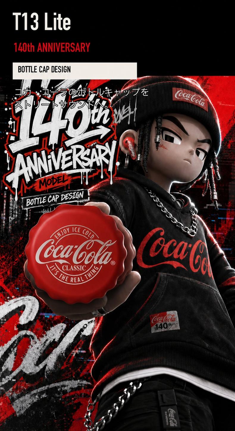 新型アップグレード版 Coca-cola T13 Lite ワイヤレスイヤホン