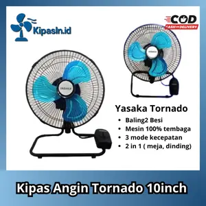Yasaka Kipas Angin Tornado Besi 10 Inch 2in1 Type 1017 Daya 40 Watt 3 Speed Suara Tidak Berisik Bahan Besi Body Kuat Cocok untuk Rumah & Kantor - Mesin