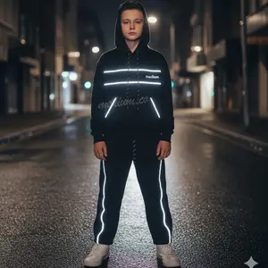 One Set BagyyPants Hoodie Plat Nyala Dalam Gelap Anak Laki laki/Perempuan Usia 4-13 Tahun Model Plat Terbaru Bahan Fleece Sweater Premium