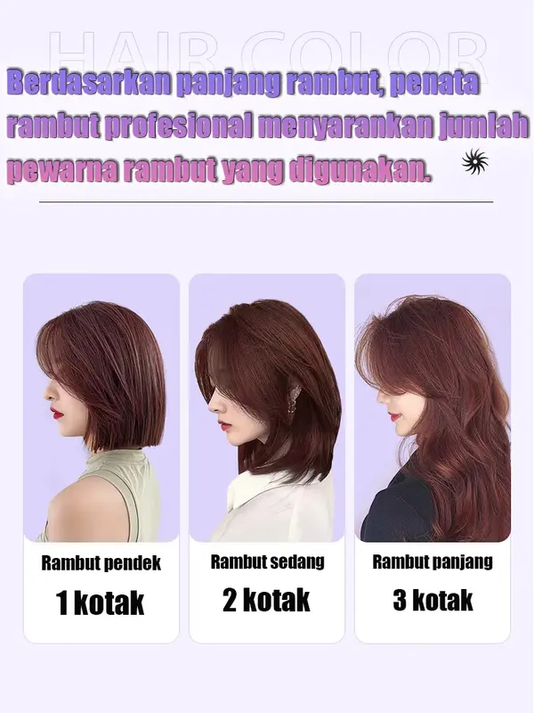 【Gratis hair mask dan alat cat】Cat rambut 210ml ungu hitam warna natural,Tidak perlu bleach,Tanpa ammonia,Cowok cewek bisa pakai(cat pewarna rambut,hair color,pewarna rambut,cat rambut ash brown hair color,cat rambut bleaching ,cat rambut coklat) 8
