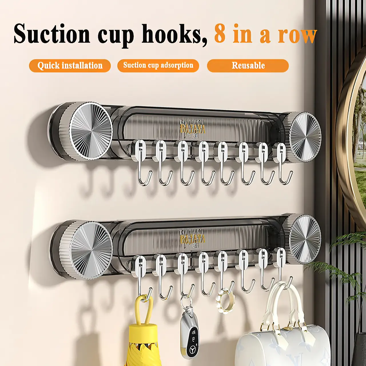 Suction Cup Hooks for Shower Waterproof No Drill Hook Removable Reusable Stainless Steel Shower Hooks for Loofah Kitchen Glass Door Window Mirror Smooth Tile