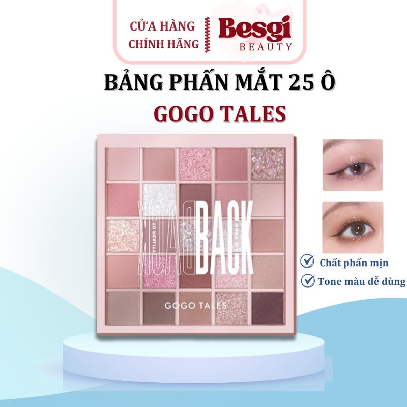 GOGO TALES Bảng Phấn Mắt 25 Ô Nội Địa Trung GOGO TALES Chất Mềm Mịn Lâu Trôi Trang Điểm Mỹ Phẩm Nữ Besgi Beauty Cosmetic
