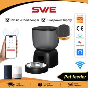 Penyumpan Kucing Automatik, SWE, Penyumpan Anjing Automatik WiFi 5G, dengan Pemeliharaan Kesegaran, Penyumpan Kucing Berjeda 3L, dengan Penderia Makanan Rendah, Sehingga 10 Makan Sehari, Penyumpan Haiwan Peliharaan Granari, untuk Kucing, Hitam