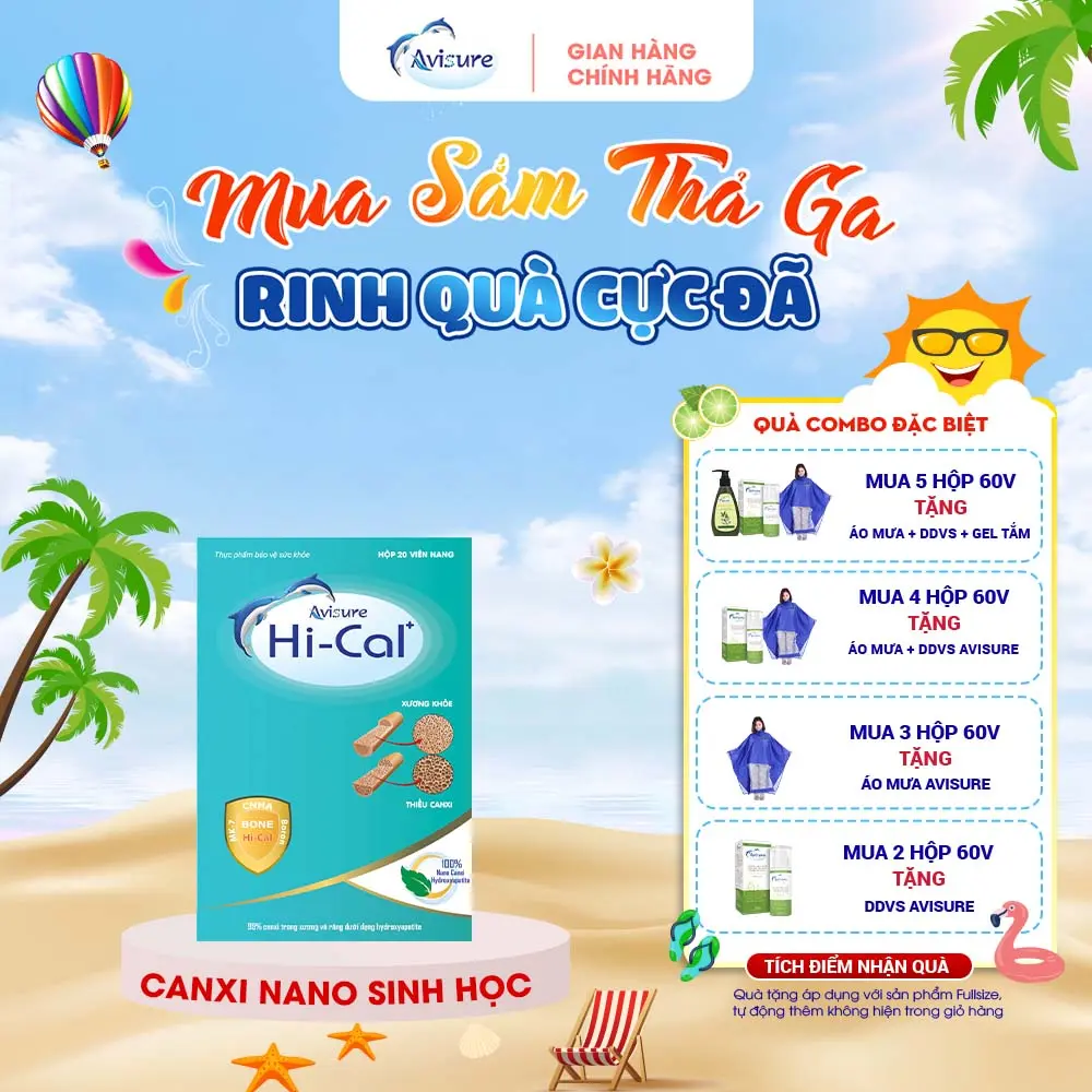 Hộp Avisure Hical 60 Viên Bổ Sung Nano Canxi Hydroxyapatite và Vitamin D3K2 cho Mẹ Bầu