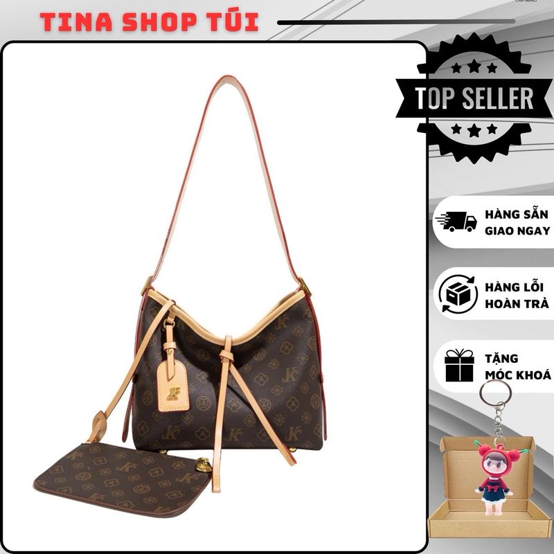 Túi da mềm Monica JK; Set túi 2 món kèm ví hiệu JK; Túi cao cấp xuất khẩu Châu Âu; Túi đeo vai, đeo chéo 1 dây tuỳ chỉnh. Tote Bag Da Nữ
