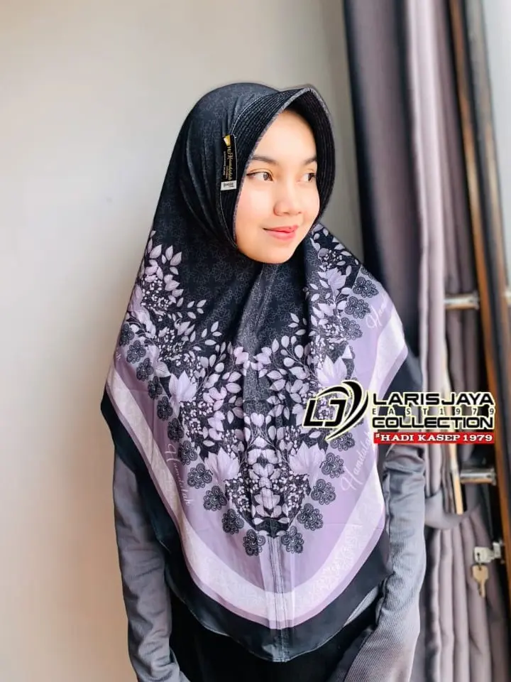 Jilbab Instan Daily Hijab Bergo Muslim Kerudung Motif Bunga