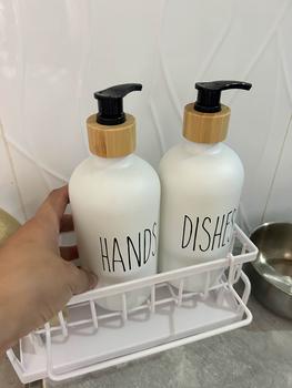 Product Review of 500ML Dish Soap Bottle Refillable Plastic Pump Dispenser Kitchen Bathroom Hand Soap Shampoo Sub-bottling Bottle from M**g 0