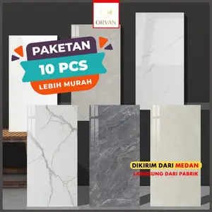 10 PCS Wallpaper Dinding Marmer 3D 30x60cm Stiker Dinding PVC Self Adhesive Waterproof Peel and Stick Tebal Kuat Matibay Tahan Air Mudah Pasang Easy DIY Dekorasi Rumah Estetik Murah untuk Dapur Kamar Mandi