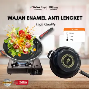 WAJAN ENAMEL / PANCI PENGGORENGAN / SERBAGUNA / 34 CM