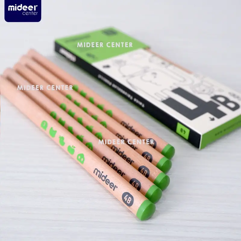 Mideer Thick Triangular Pencil 2B 4B 6B Alat Tulis Pensil Segitiga Kayu Pensil Kumon Tebal Umur Usia 2+ Kado Souvenir Mainan Edukasi Anak 1
