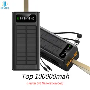 solar power bank 100000mah powerbank fast charging 66W powerbank 100000mah ori powerbank power station powerbank robot power bank hester