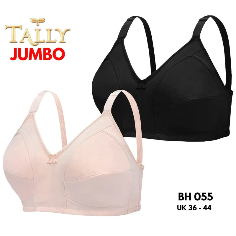 TALLY BH 055 Bra Wanita Tanpa Kawat Tanpa Busa Kait 3 Cup C - D Bra Harian Polos Pakaian Dalam Wanita Lembut dan Adem 4