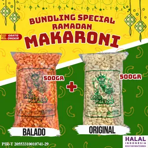 BUNDLING SPECIAL MAKARONI KRESS BANTAT 500GR+500GR Food Snack Cemilan Makanan Jagung Manis Pedas Asin