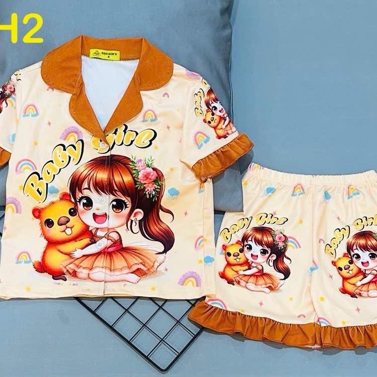 MÃ A97 mẫu pizama đùi bèo cho bé gái từ 12kg đến 42ký chất thun lạnh 3D co giãn bốn chiều 