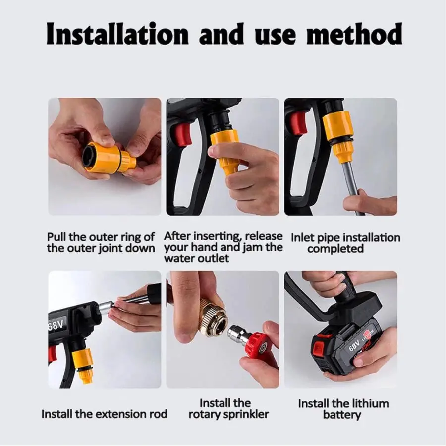 DE ER Jet Cleaner Tekanan Tinggi Alat Cuci Motor Mobil AC Steam Mesin Cuci Steam Mobil dan Motor Mini Portable m - Karton+998VF*1 (3M)