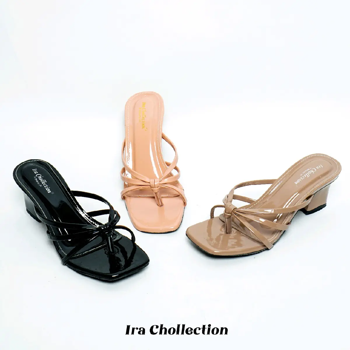 Heels Wanita Leona Hak 5CM Warna Hitam,Salem,Mocca