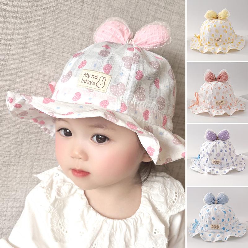 Mũ Chống Nắng Cho Em Bé Mũ Bucket Bé Gái Có Nơ Đáng Yêu Mũ Ngư Dân Cotton Mềm Mũ Che Mặt Rộng Vành Cho Trẻ Em Thích Hợp Cho Mùa Xuân Và Mùa Hè