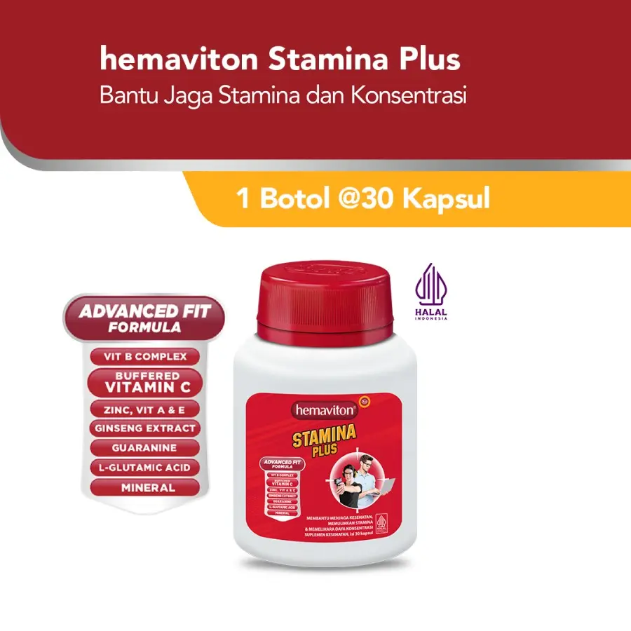 hemaviton Stamina Plus Multivitamin Botol isi 30 kapsul [Exp : 06.2026]