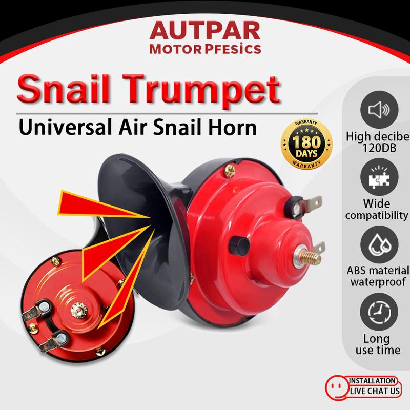Còi xe lửa Siêu lớn 300DB Dành cho xe tải Bộ dụng cụ còi 12V Hai tông màu lớn Không thấm nước Còi không khí điện Phụ kiện phổ thông cho xe bán tải Xe máy Xe đạp Thuyền Màu đỏ