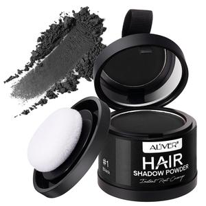 ALIVER HAIR SHADOW POWDER - 4g, Negro, polvo para la línea del cabello para hombres y mujeres, mezcla con el cabello, modifica raíces, look natural, crea línea atractiva, compacto y conveniente.