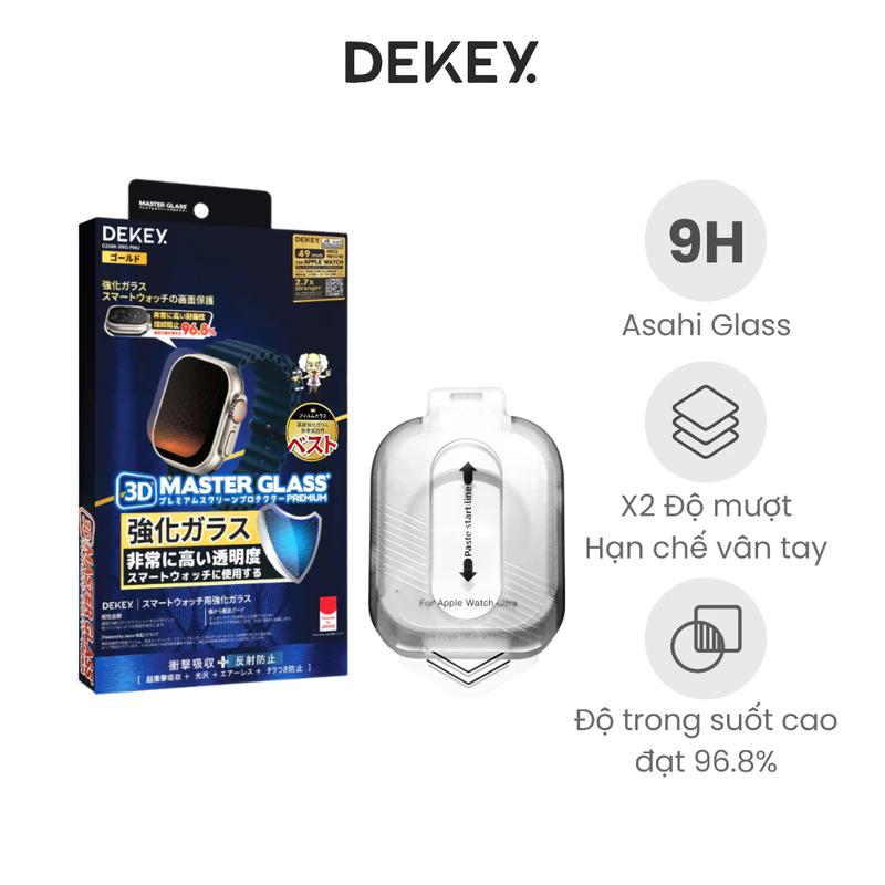 Miếng Dán Màn Hình DEKEY Kèm Khung Trợ Dán 9H MASTERGLASS PREMIUM Dành Cho Watch 40-49mm - Miếng dán trợ lực