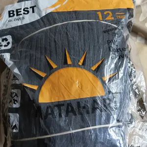 (Isi 1 Lusin & 20Lusin) Sarung Tangan Kerja/Proyek Merk Matahari Kuning Putih rajut promo terbatas MURAH