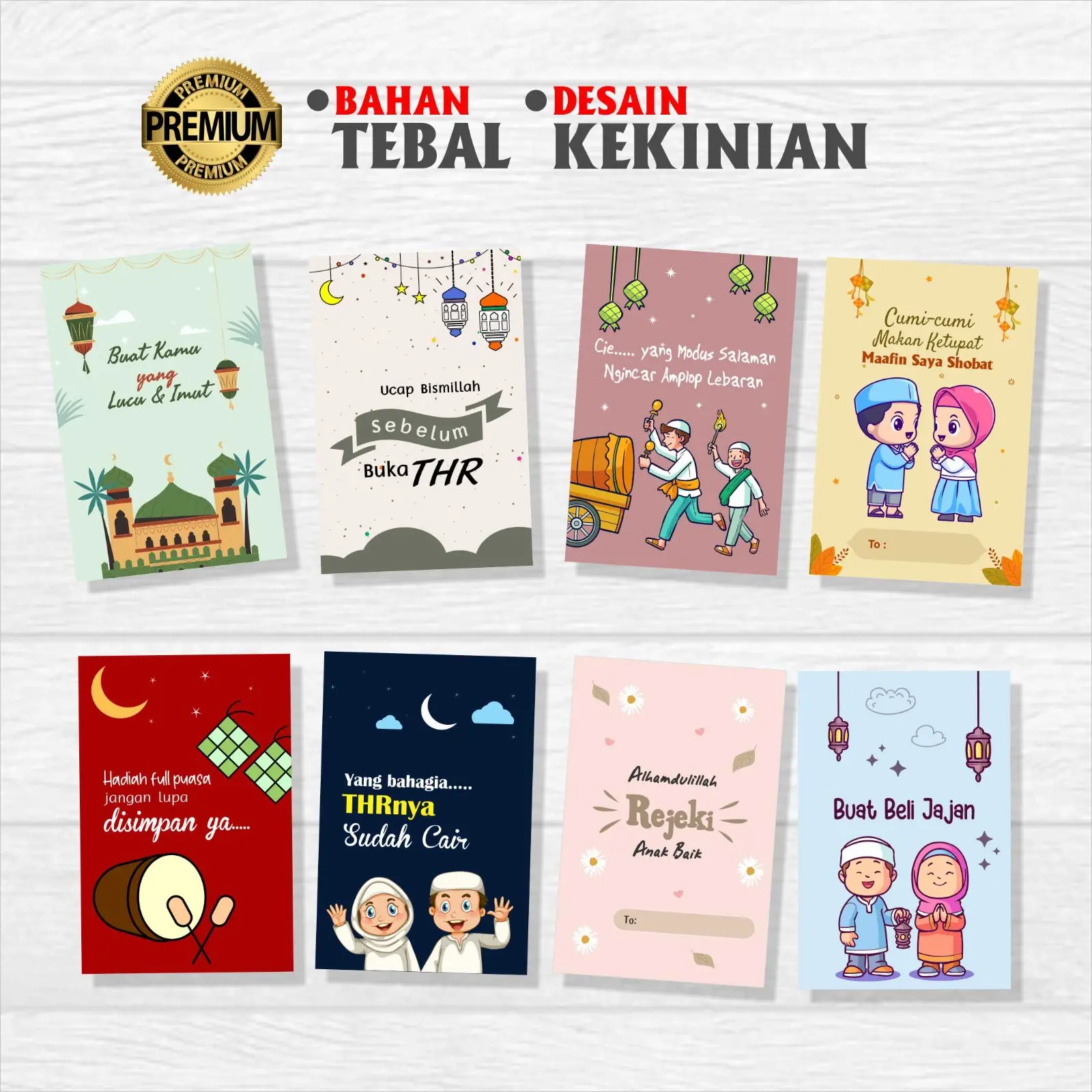 Amplop Lebaran Lucu Unik Mix Campur (1 pack isi 4 desain)