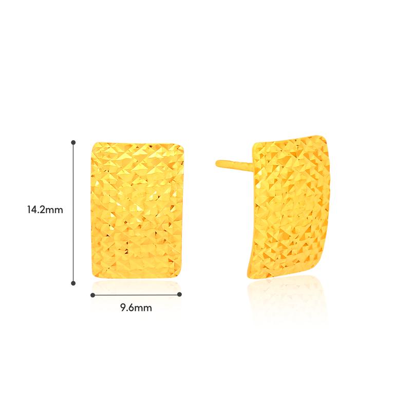 TAKA Jewellery 999 Pure Gold Stud Earrings with Rubber Backing 1