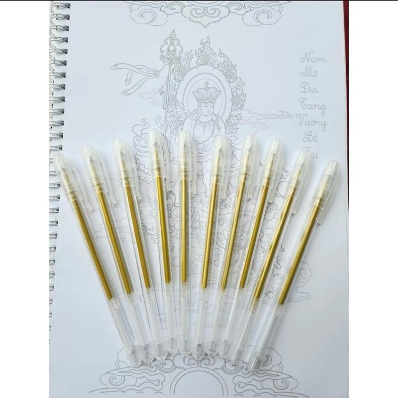 5 chiếc bút nhũ vàng chép kinh bút tô tranh phật