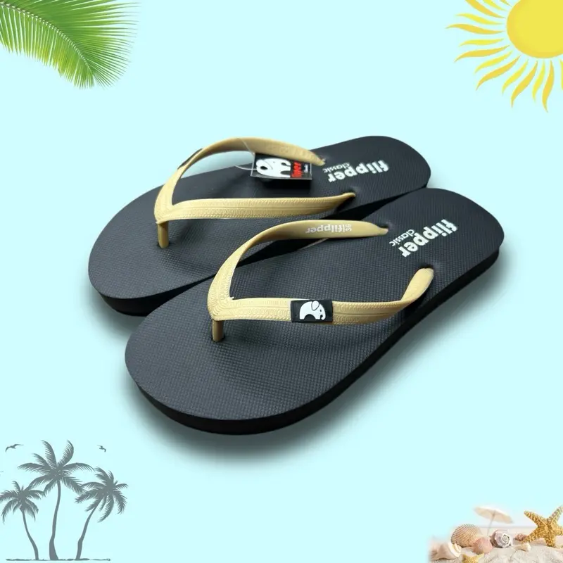 SANDAL JEPIT FILPPER PRIA DAN WANITA - SANDAL JEPIT FILPPER KARET PRIA DAN WANITA BASIC HITAM 8