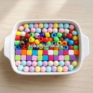 20gram manik bulat lubang besar manik manik bahan diy