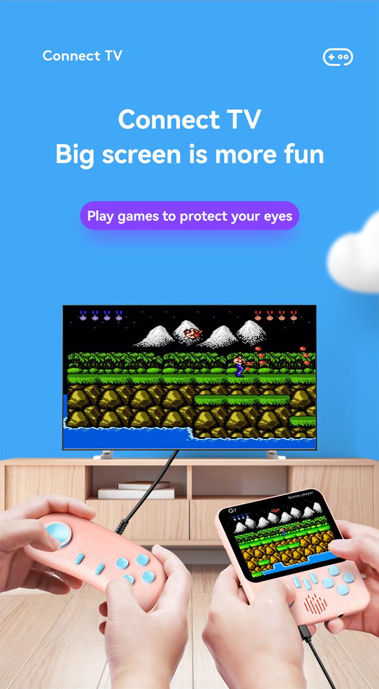 Konsol permainan komputer tangan ultra-tipis G7 konsol permainan portabel retro 666-in-1 warna-definisi tinggi mesin kartu permainan FC