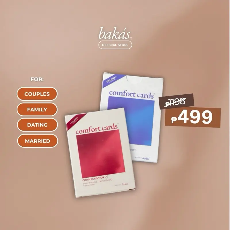 Comfort Cards (Couples + Family Edition): Kwentuhang Mental Health Self-Help Deep Conversations Question + Motivational Quote Back-to-Back Tagalog English Bundles