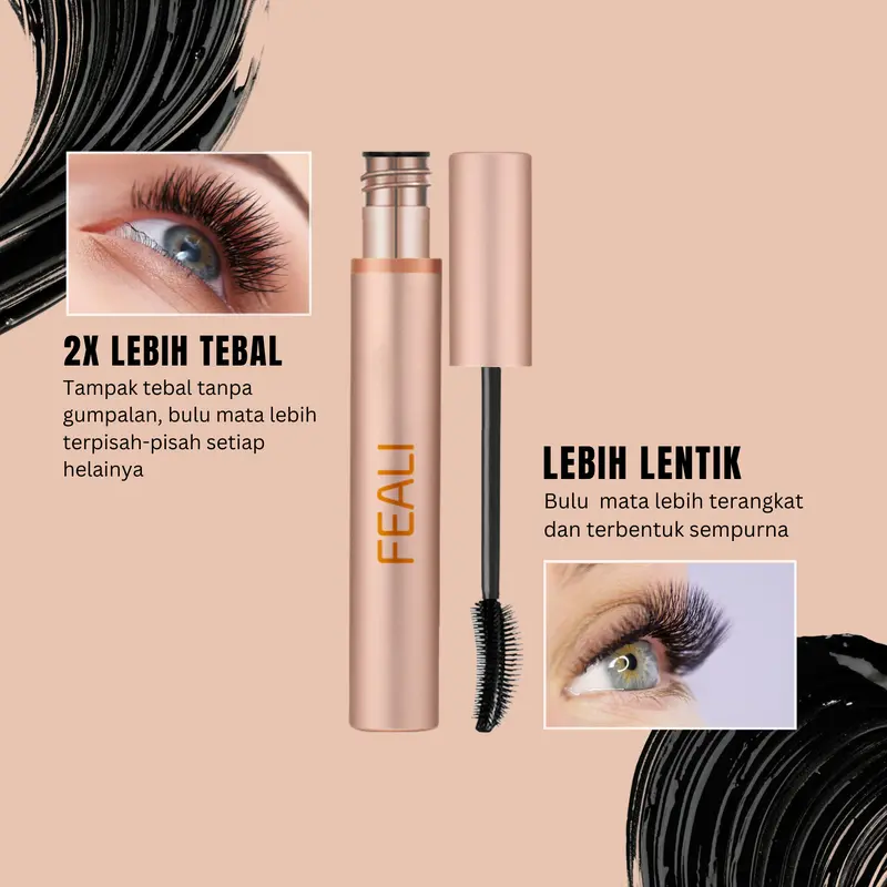 FEALI X VILMEI - [5 PCS] Mascara Volume Hypercurl Waterproof Maskara Eye Makeup Cosmetic Lash Extension Hitam Kosmetik Lasting 1