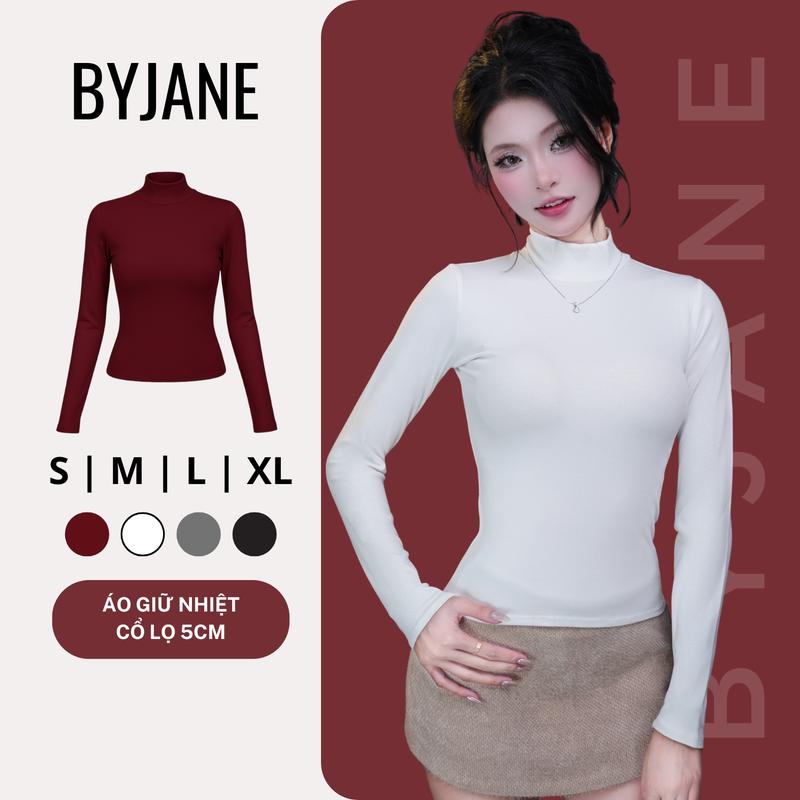 MỞ BÁN Áo Thun Nữ Cổ Lọ 5p Ôm Body Tay Dài Chất Cotton Mịn Co Giãn 4 Chiều BYJANE-801