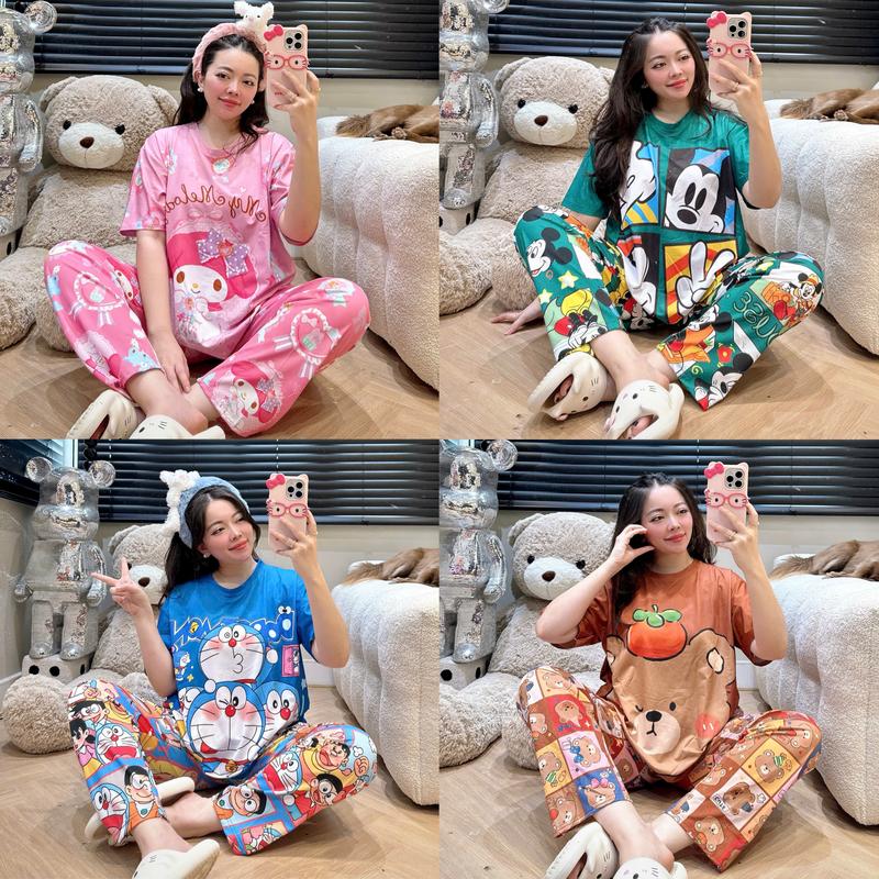 Đồ bộ nữ Thun Bột Lạnh, tay ngắn cổ tròn bigsize Phương Tipi mặc nhà