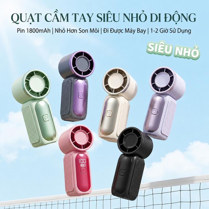 Quạt cầm tay tốc độ cao, làm mát nhanh, quạt cầm tay mini, chỉ dài 8,9 cm, quạt…
