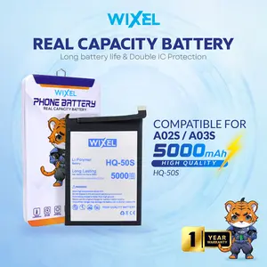 WIXEL Baterai Compatible For A02S A025 A025F HQ-50S A03S A037 A037F A03 HQ50S Batre Batrai Battery Double Power Dual