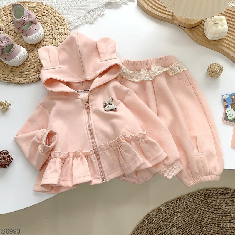 Hey Susie S6993 - Set Áo Thỏ Hồng Quần Phối Ren Cho Bé Gái Size 8-21kg