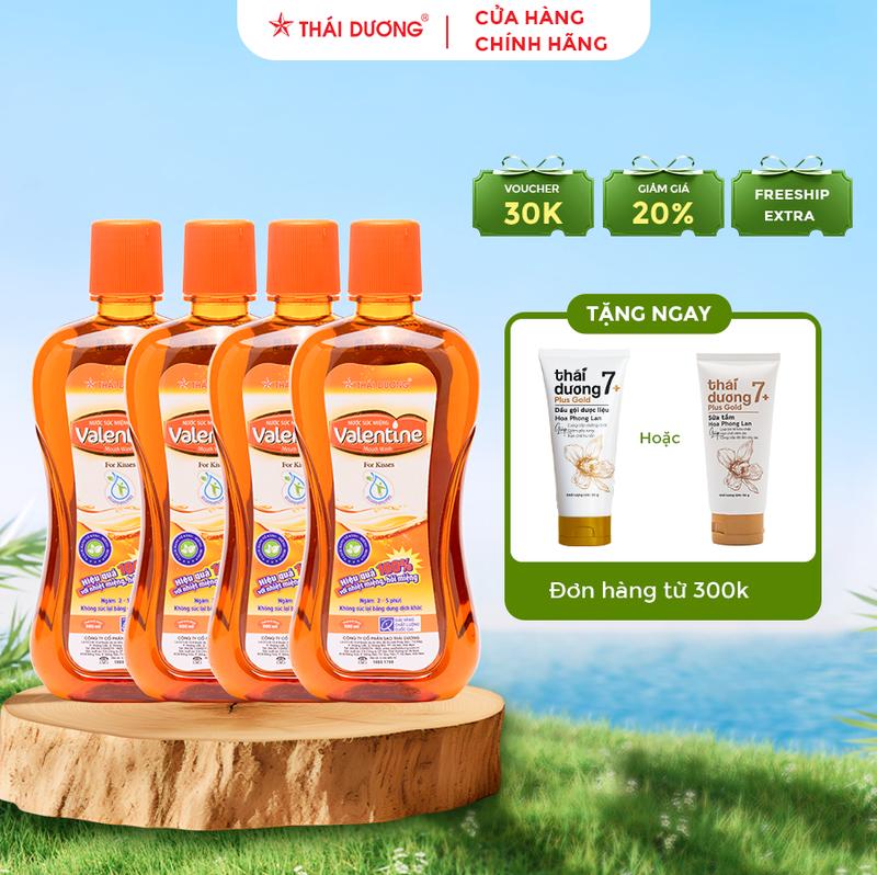   HCM  04 Nước súc miệng Valentine  Chai 500ml   tặng dầu gội hoăc sữa tắm  Thái Dương 7 Plus Gold 50ml - Sao Thái Dương 