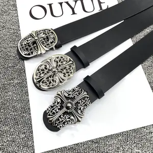 Sabuk Pinggang Pria Fashion Kulit PU Gesper Silang Belt Vintage Hiatm Premium Murah Tahan Lama Ikat Pinggang Wanita Fashion Punk Y2K Simple Untuk Jeans Dress