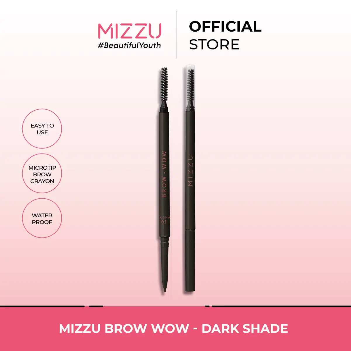 Mizzu Eye Brow Wow Dark 001 -  Pensil Alis Creamy Eyebrow Pencil