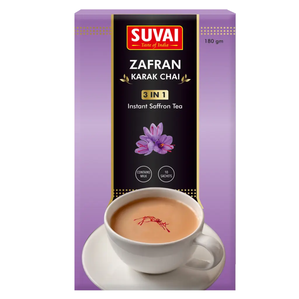 Suvai Zafran Karak Chai – Instant Saffron Tea (3in1 / 10pcs / 180gm)