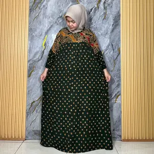 DRESS AMIRA JUMBO Batik Cap Colet Ori Pekalongan Bahan Rayon Santung Premium Busui Friendly Kombinasi panjang  Tebal