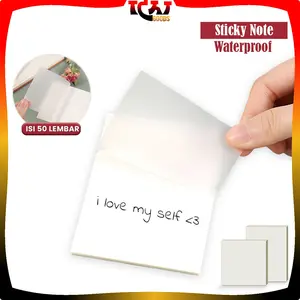 [COD] IG A87 Sticky Note Transparan Isi 50 Lembar Waterproof Serbaguna Untuk Kantor Sekolah / Kertas Memo Tahan Air / Memo Kertas Tempel Anti Air / Label Stickers Catatan Bening