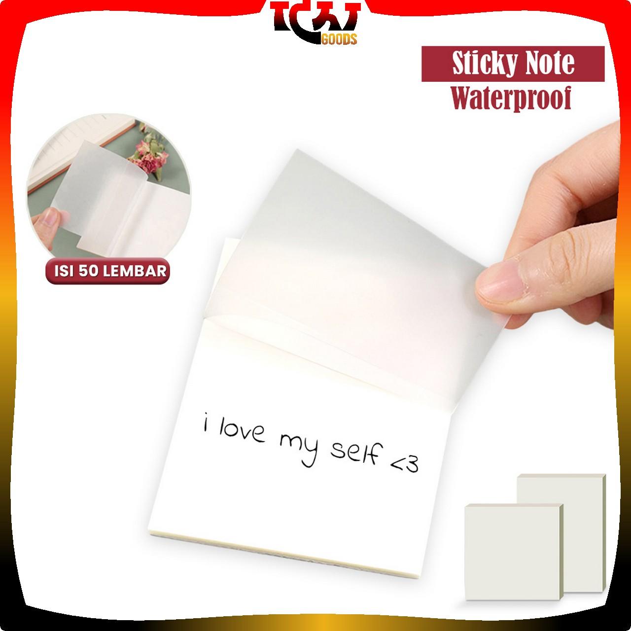 [COD] IG A87 Sticky Note Transparan Isi 50 Lembar Waterproof Serbaguna Untuk Kantor Sekolah / Kertas Memo Tahan Air / Memo Kertas Tempel Anti Air / Label Stickers Catatan Bening
