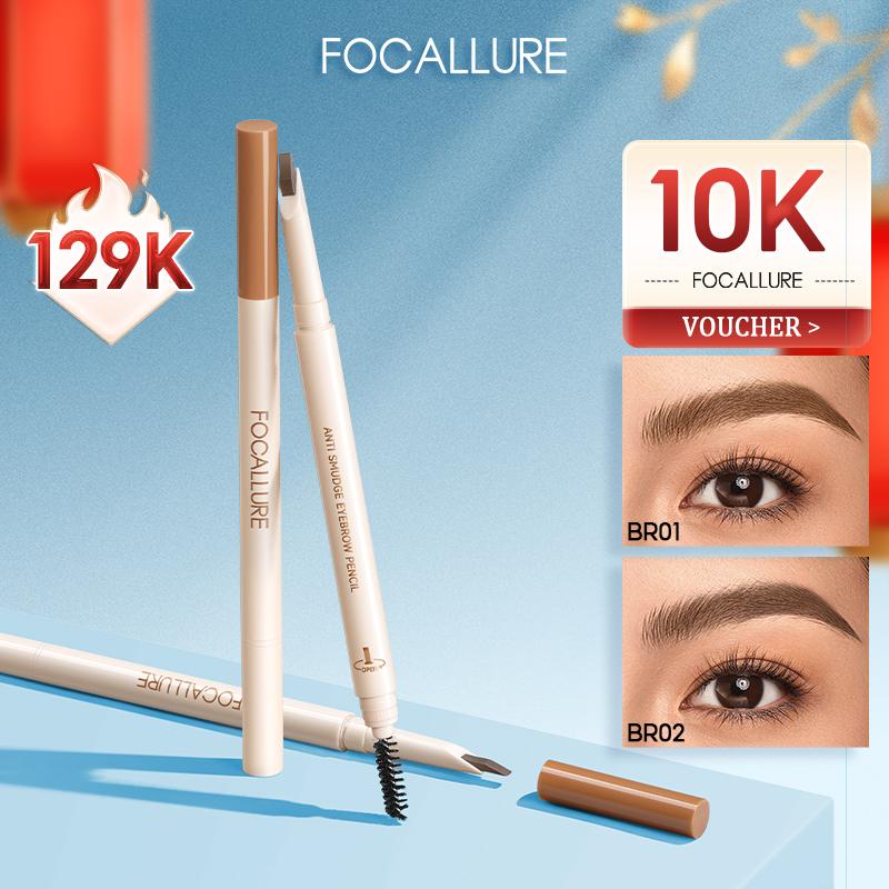  【Voucher 10k Chì kẻ mày FOCALLURE EverSharp Blade Không thấm nước Không nhòe Sắc tố cao Không gãy Không vón cục Mịn màng 