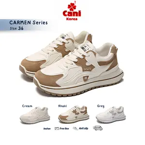 CANIKOREA Carmen Sepatu Sneakers Wanita Cream Anti Selip Casual Sepatu  Aestetic Shoes Olahraga Main Sneakers Wanita K9245