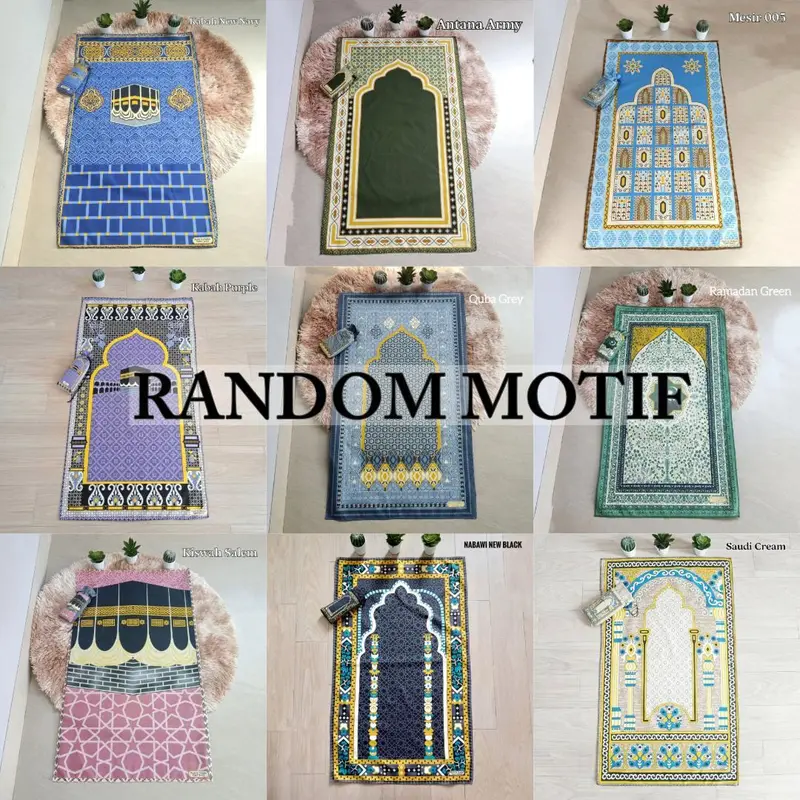 Sajadah Travel / Sajadah Souvenir Umroh Haji / Sajadah Ukuran 105 x 60 cm Turki Muslim Motif 5