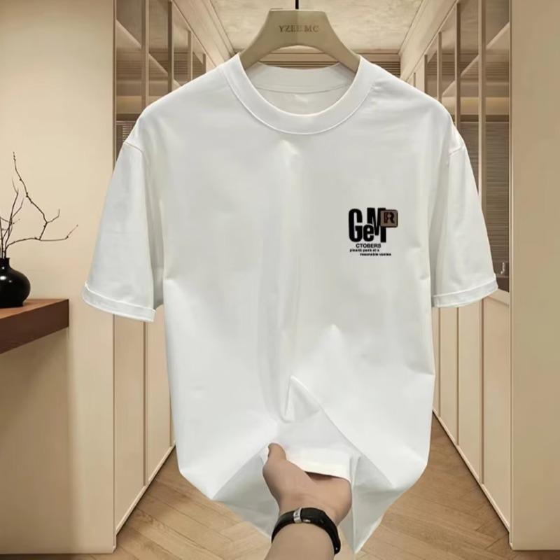 Áo Thun Nam, ngắn Tay, Chất Liệu Cotton, Phong Cách Biên Tập, Hợp Xu hướng, Thường Ngày, Cổ Tròn, Hàng Mới Về Năm 2025 Menswear 1